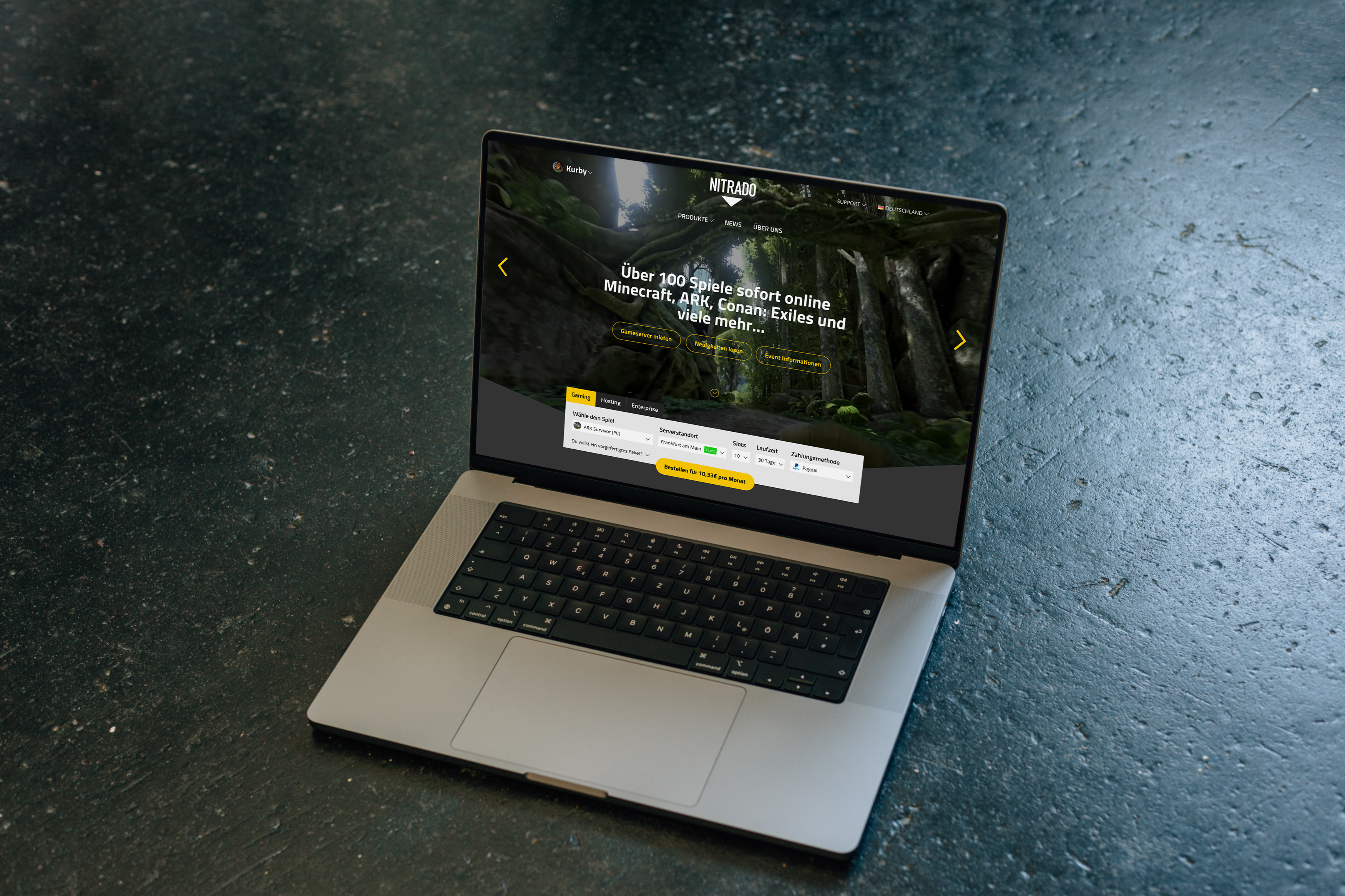 Prototype for the leading game server provider Nitrado from Karlsruhe → WEBERRUSS Studio