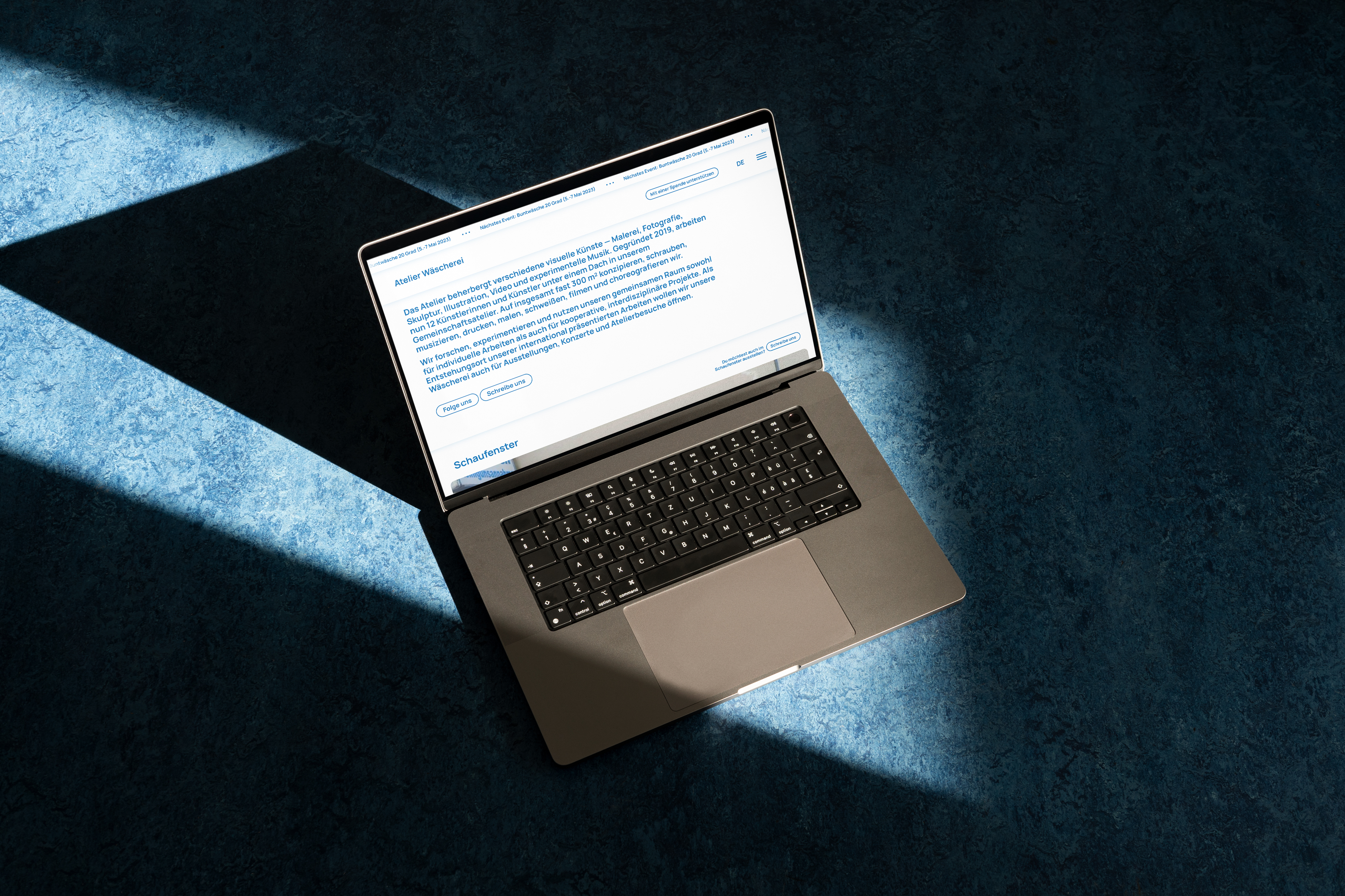 Website for the studio community ‘Atelier Wäscherei’ from Offenbach am Main → WEBERRUSS Studio